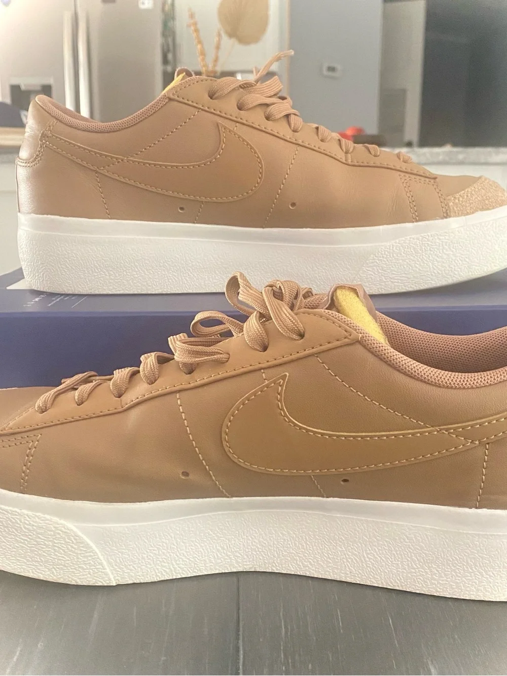 Nike Women’s Brown Platform Leather Sneakers